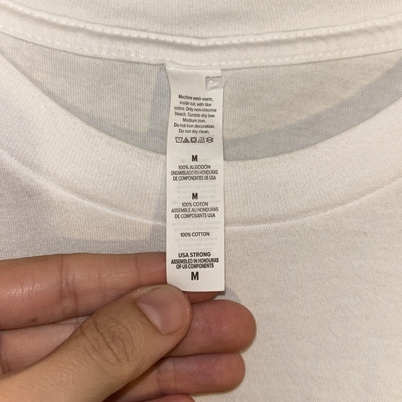 White T-Shirt "You Are Enough" With Rainbow Size Medium - Picture 3 of 4